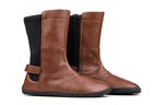 barefoot brown mid-calf boots