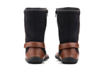 barefoot brown mid-calf boots