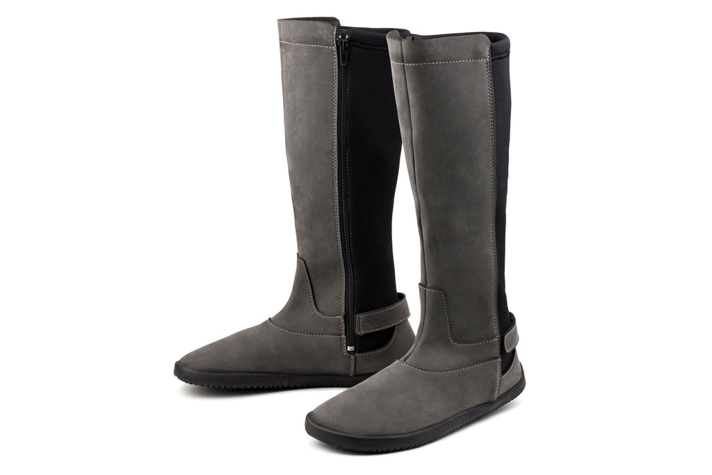 Barefoot Tall Boots – Grey Nubuck