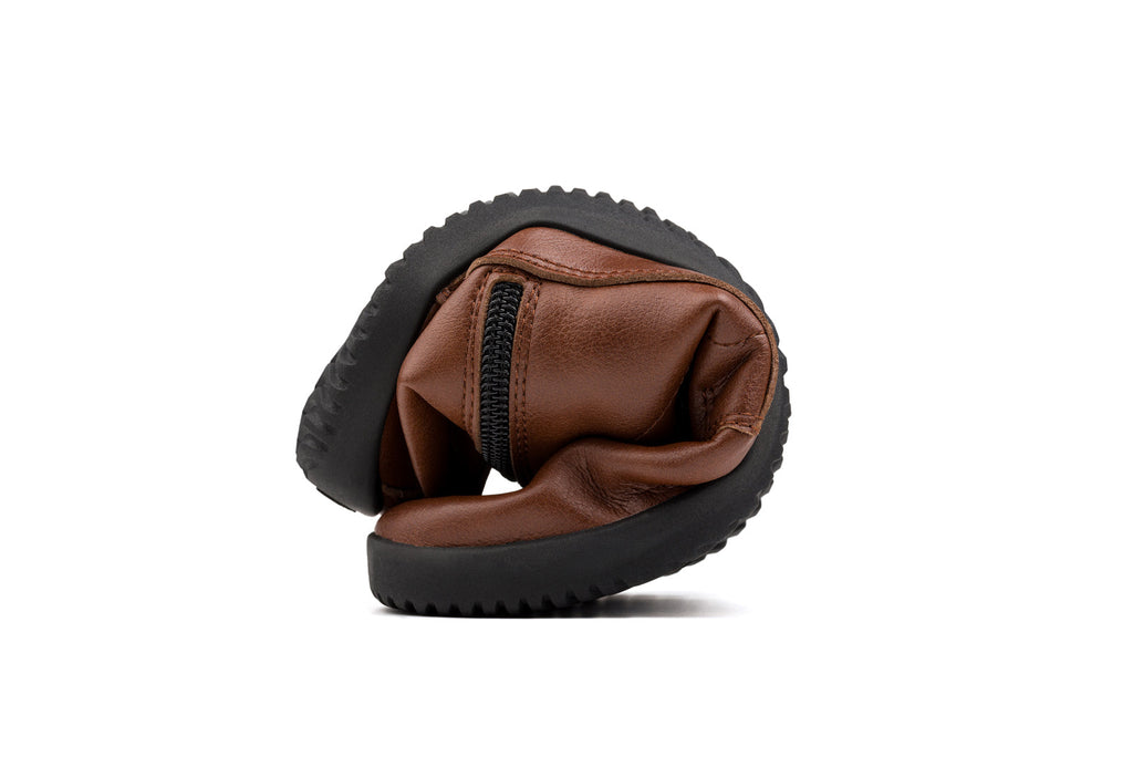 Jaya Comfort Zip-up Boots – Brown