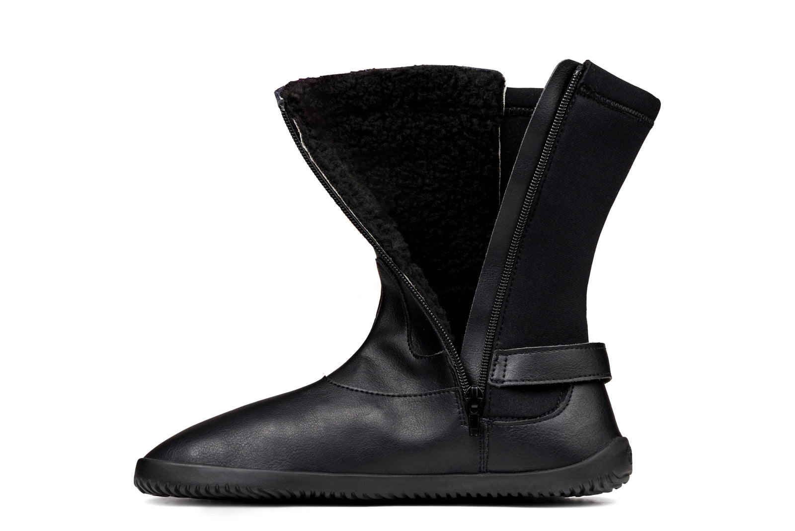 Winter Barefoot Mid-Calf Boots - Black