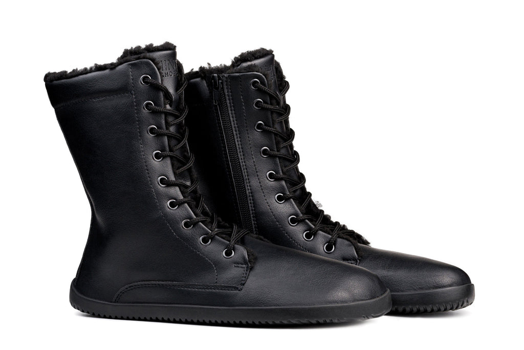 Barefoot Jaya Winter Zip-up Boots – All Black