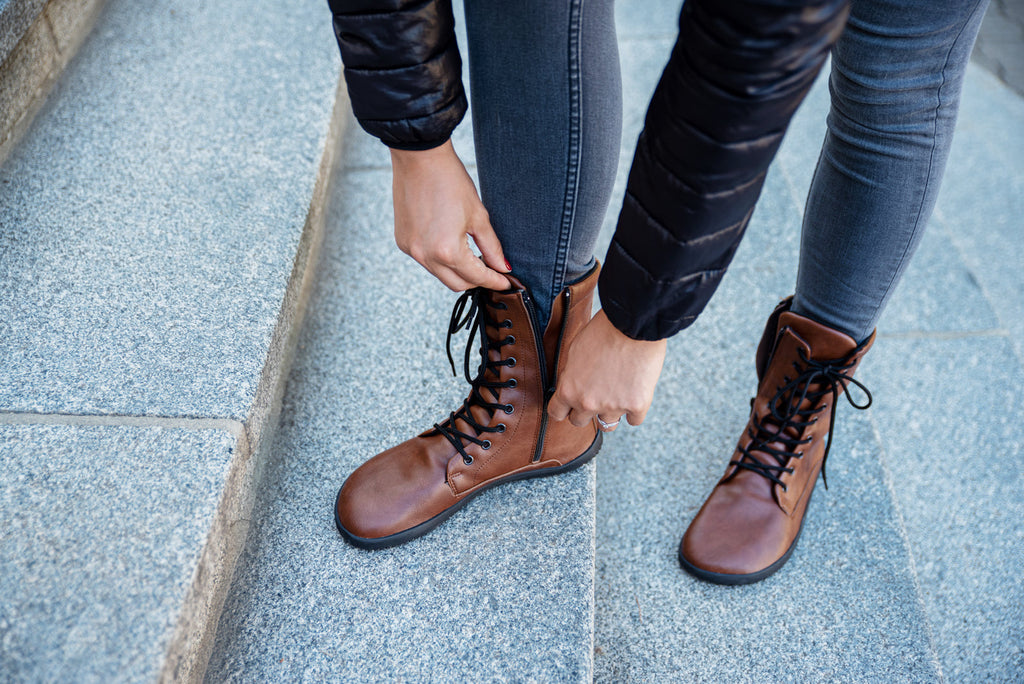 Jaya Comfort Zip-up Boots – Brown