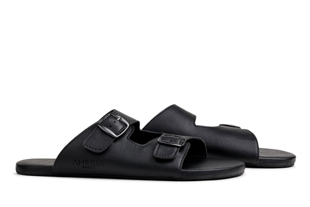 barefoot slip-on sandals black