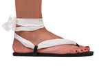 Barefoot Ribbon Ankle-Tie Sandals - black