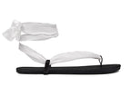 Barefoot Ribbon Ankle-Tie Sandals - black