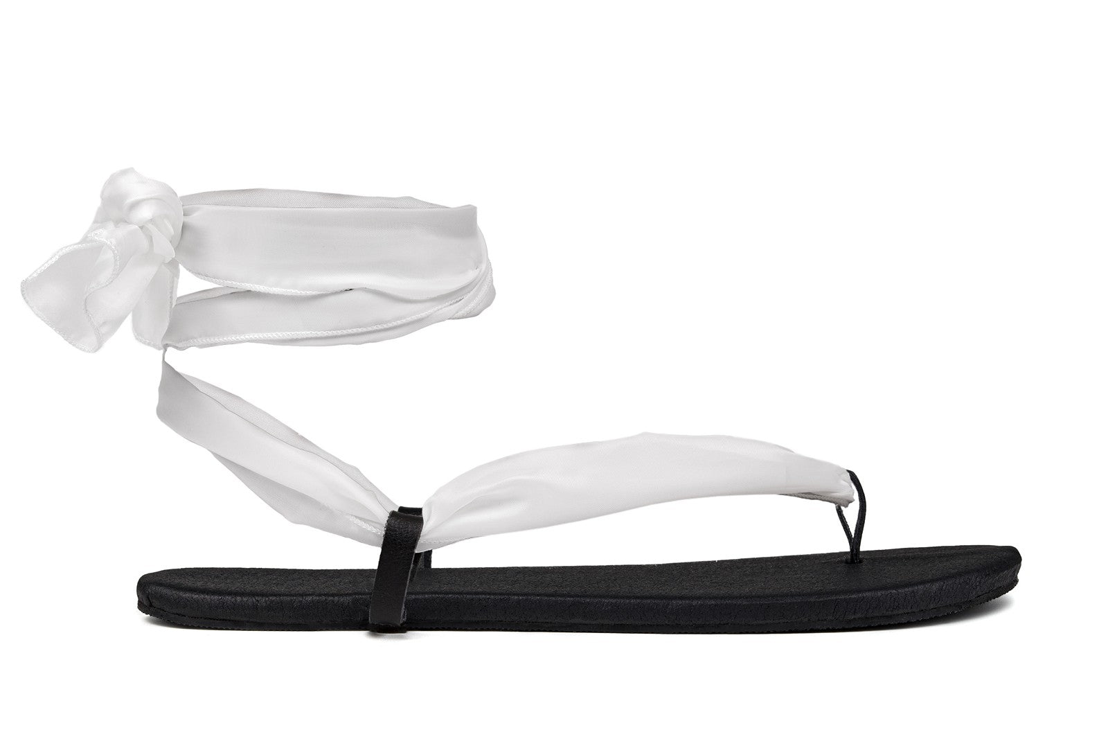 Barefoot Ribbon Ankle-Tie Sandals - black
