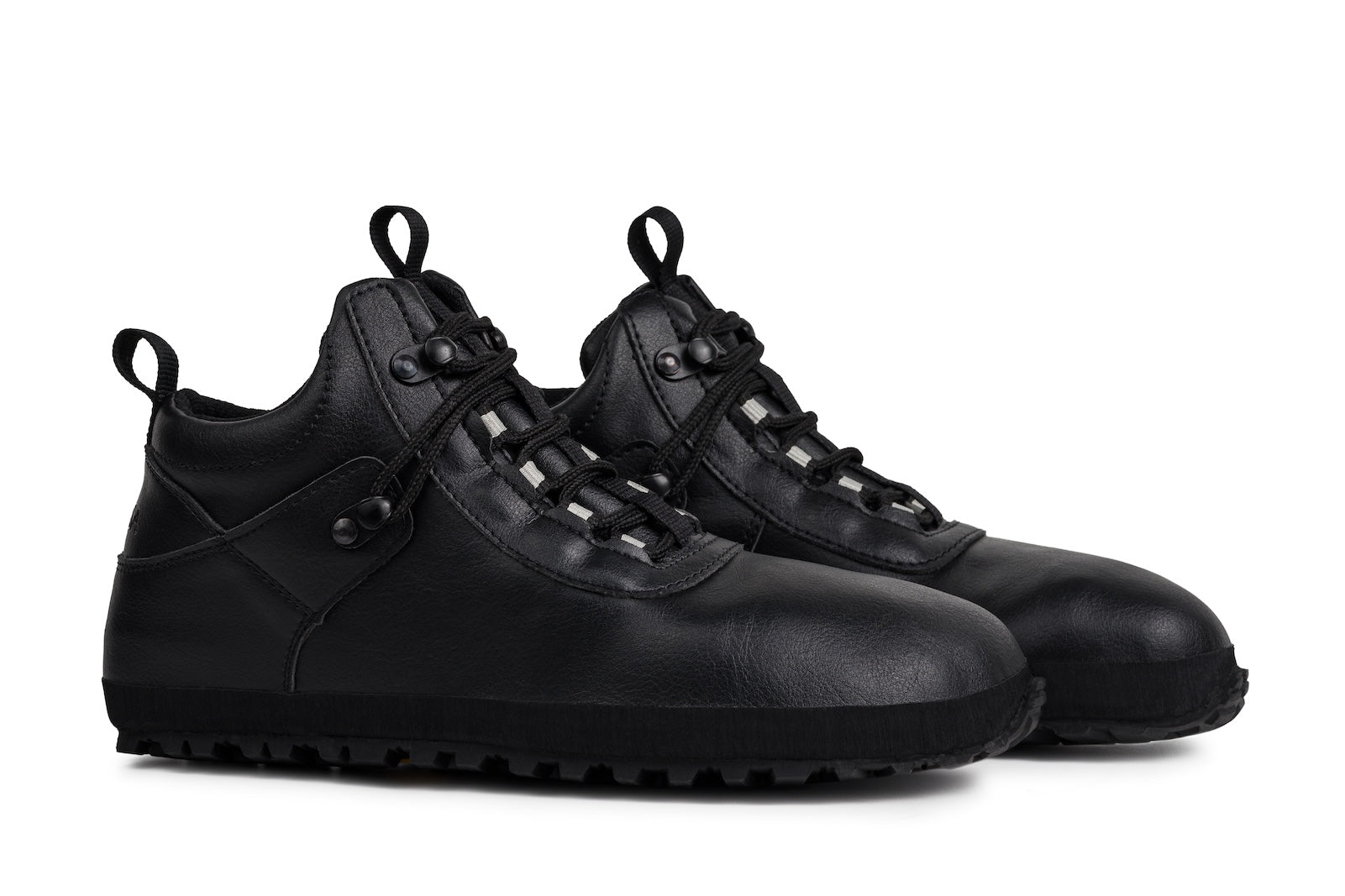 Hiker black barefoot ankle trekking boots