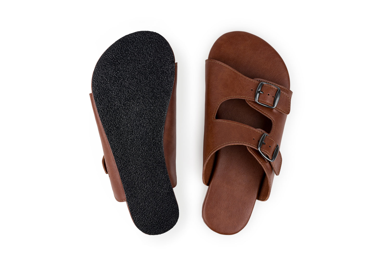 barefoot slip-on sandals brown