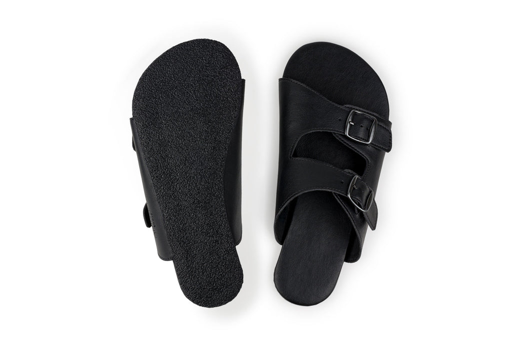 barefoot slip-on sandals black