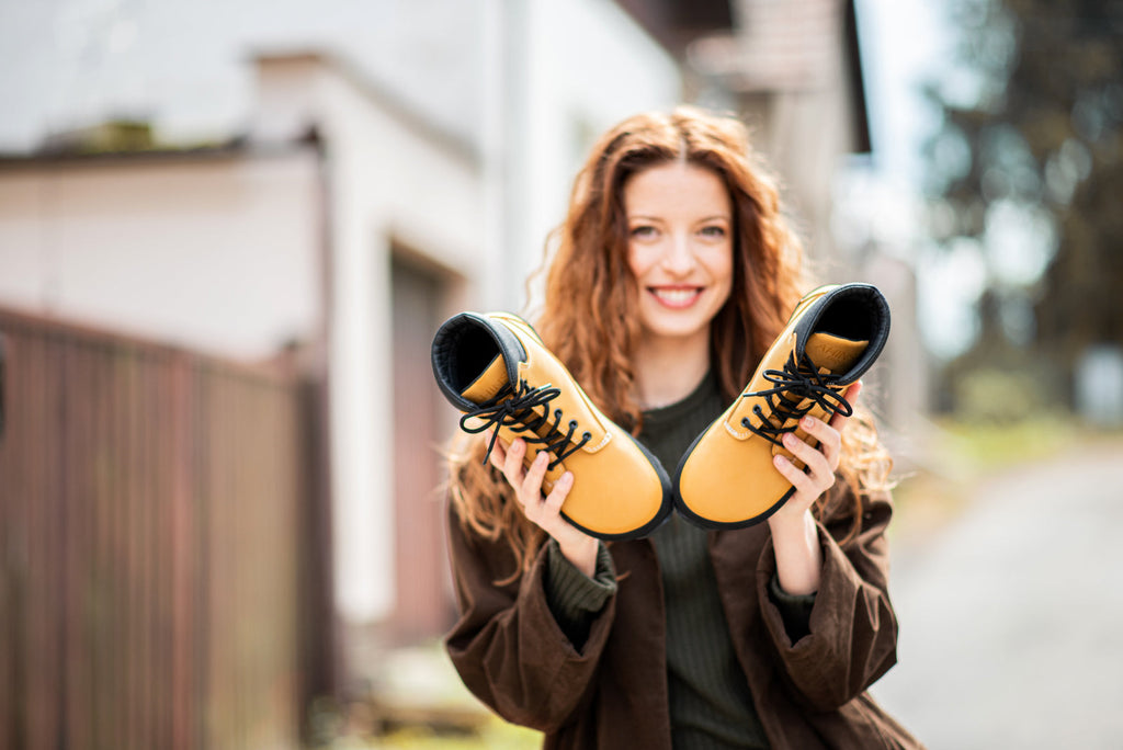 barefoot shoes Shuma Nature mustard nubuck