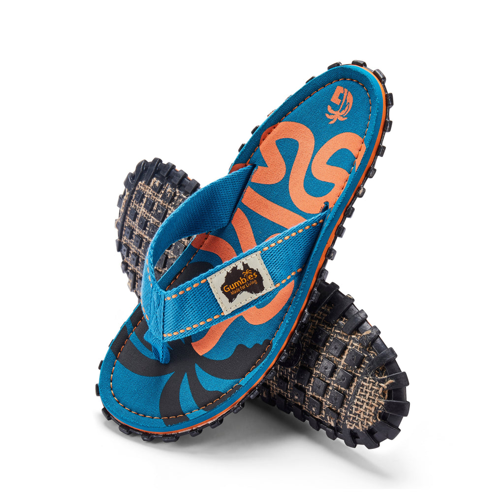Islander Flip-Flops - Blue Palmetto