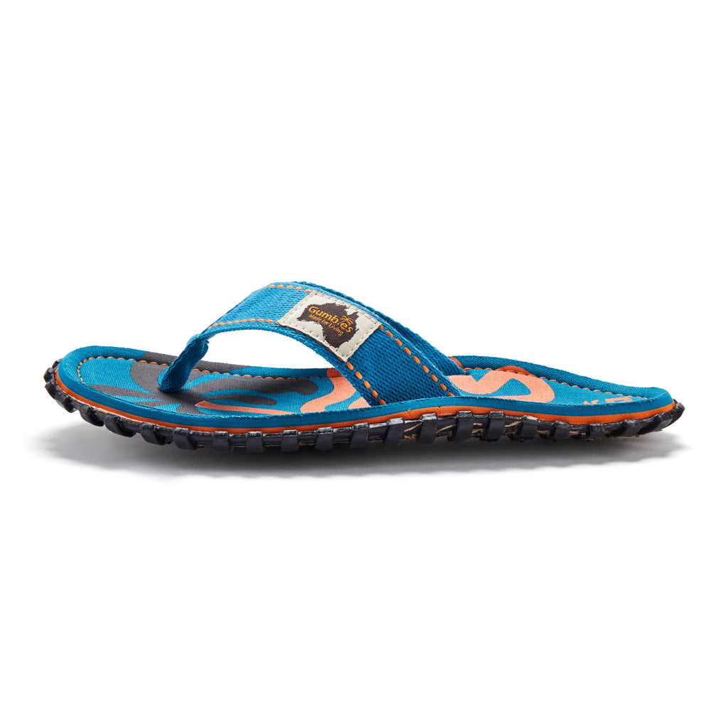 Islander Flip-Flops - Blue Palmetto