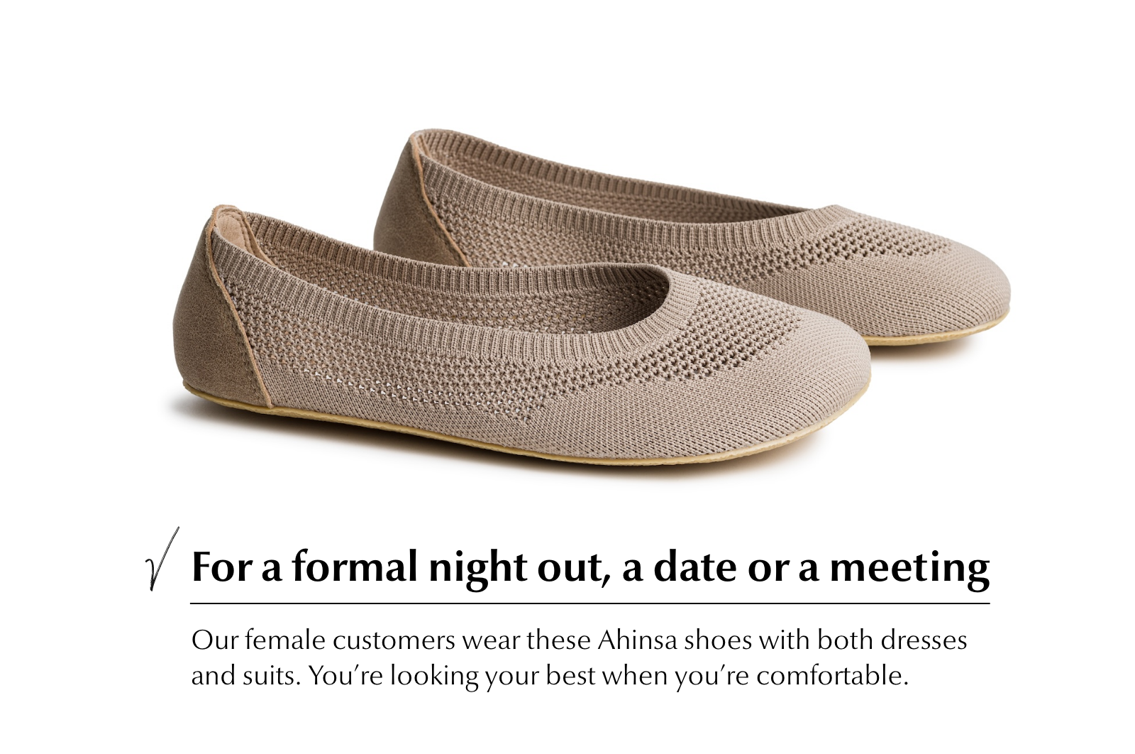 Barefoot Knit Ballet Flats Softy Beige