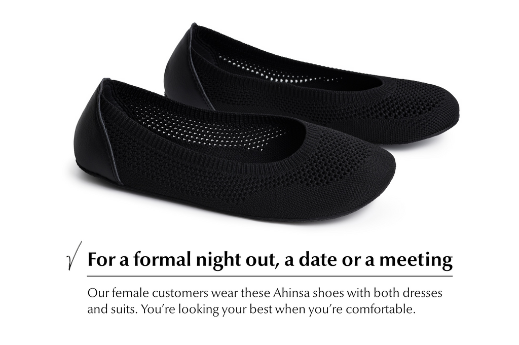 Barefoot Knit Ballet Flats Softy Black