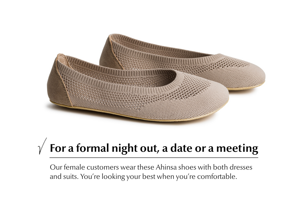 Comfort Knit Ballet Flats Softy Beige