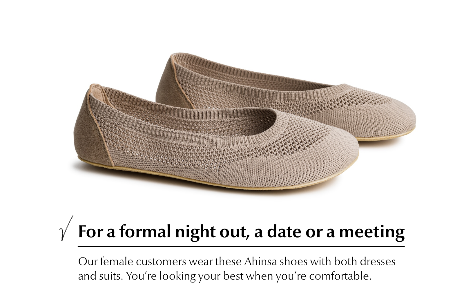 Comfort Knit Ballet Flats Softy Beige