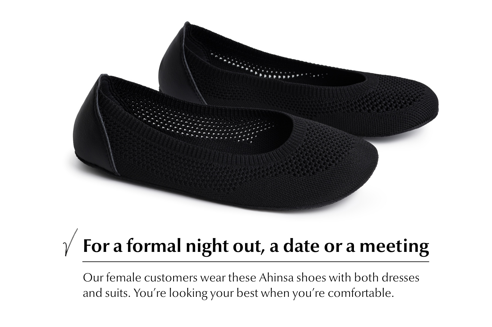 Comfort Knit Ballet Flats Softy Black