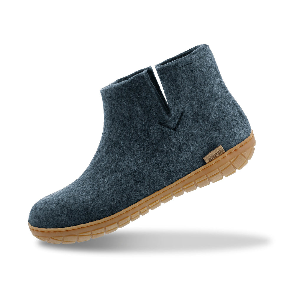 Boot with natural rubber sole - honey - Denim