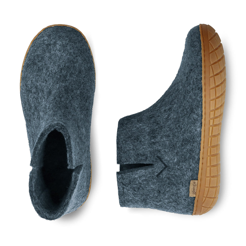 Boot with natural rubber sole - honey - Denim