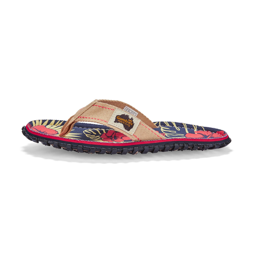Islander Flip-Flops - Denim Hibiscus