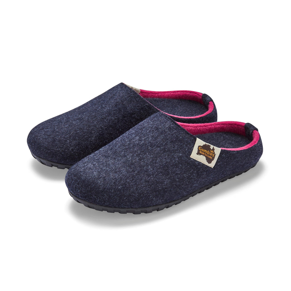 Outback Slippers - Navy & Pink