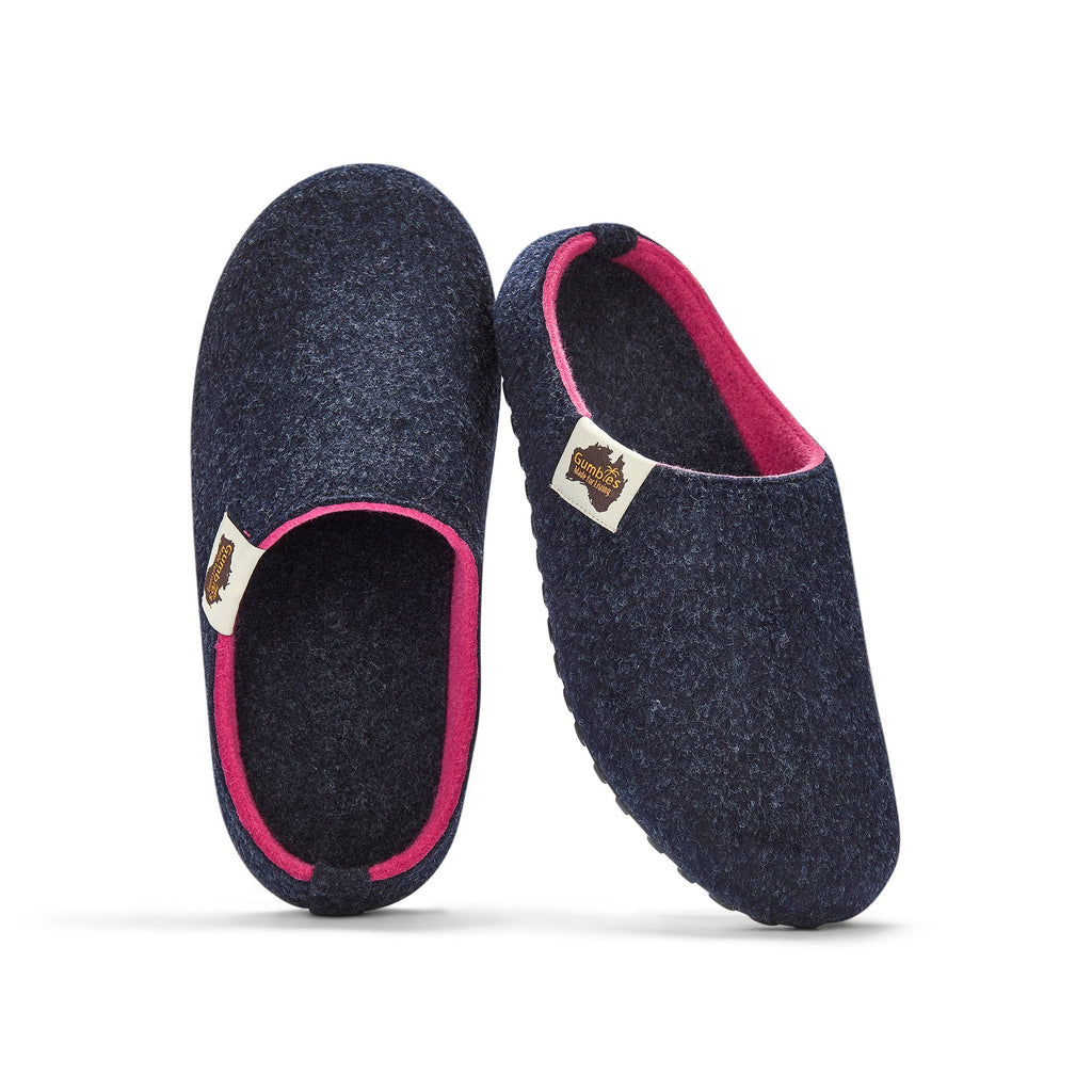 Outback Slippers - Navy & Pink