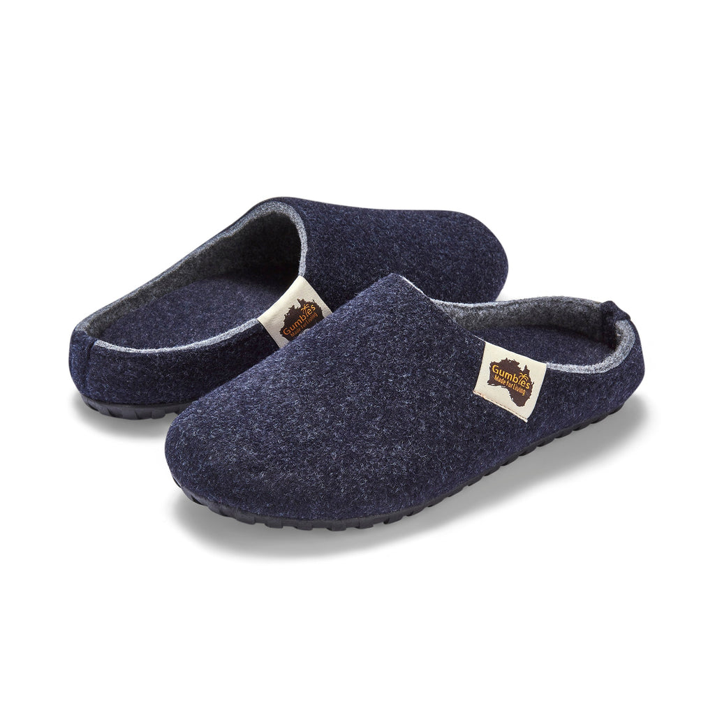 Outback Slippers - Navy & Grey