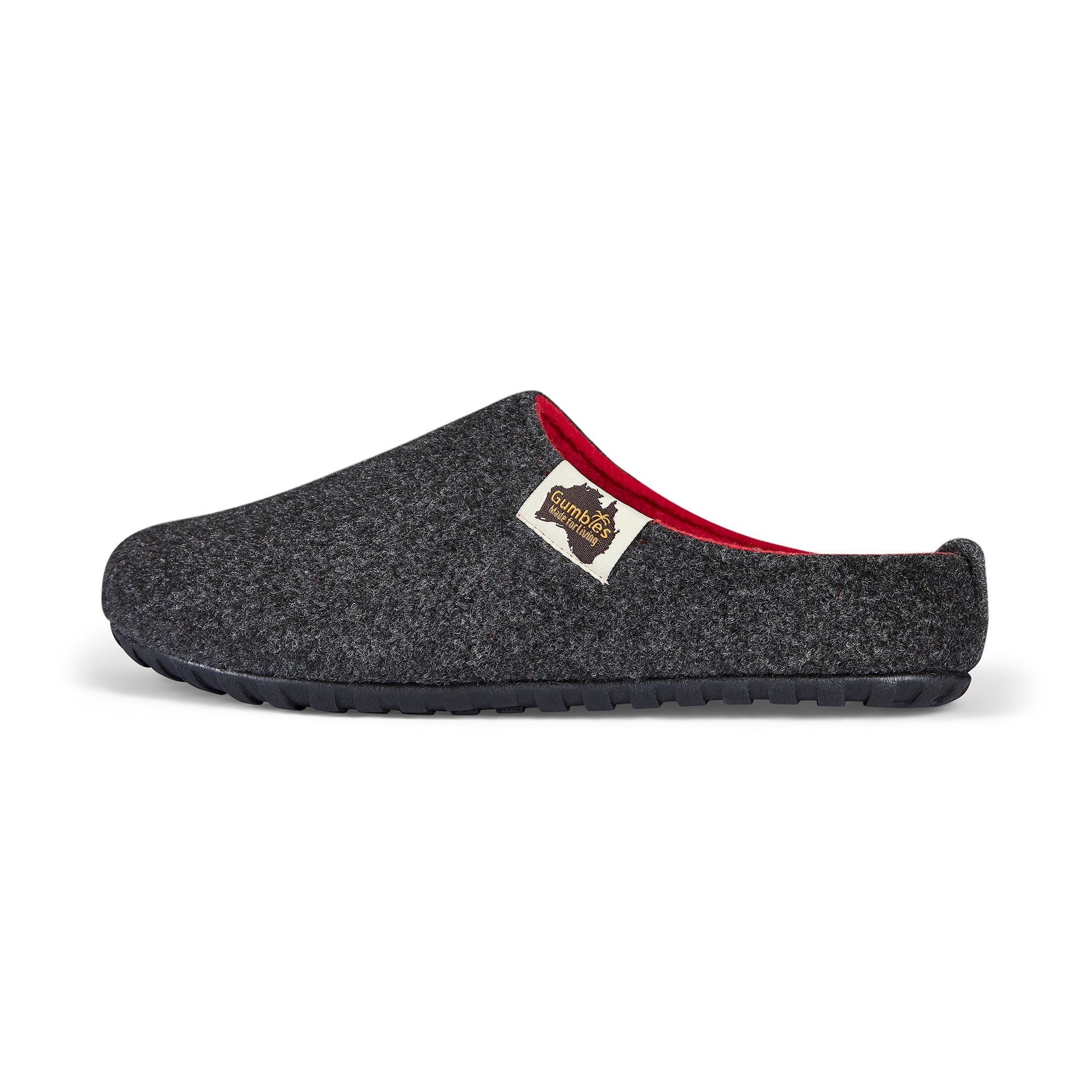 Outback Slippers - Charcoal & Red