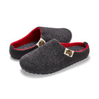 Outback Slippers - Charcoal & Red