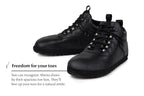 Hiker black barefoot ankle trekking boots