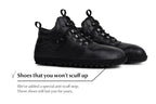 Hiker black barefoot ankle trekking boots