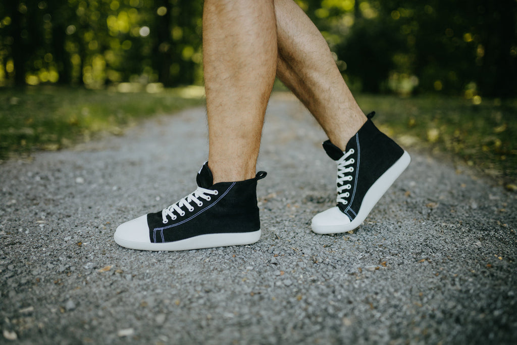 barefoot sneakers Street high-top – Black Hemp