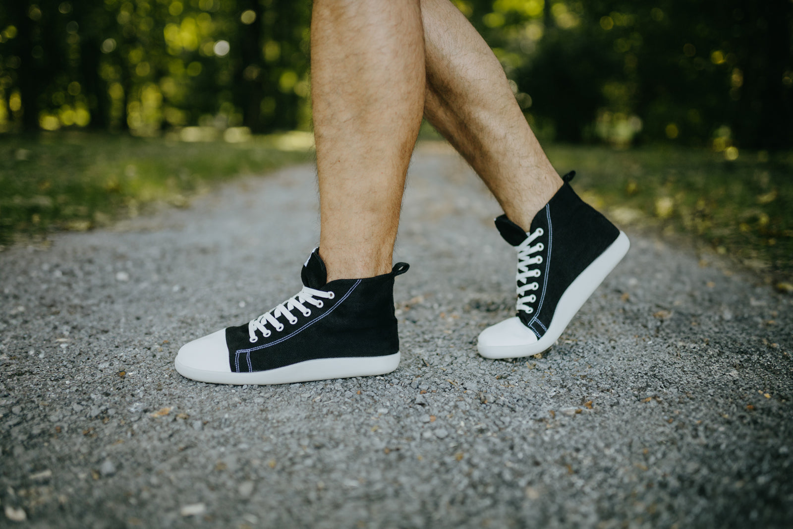 barefoot sneakers Street high-top – Black Hemp