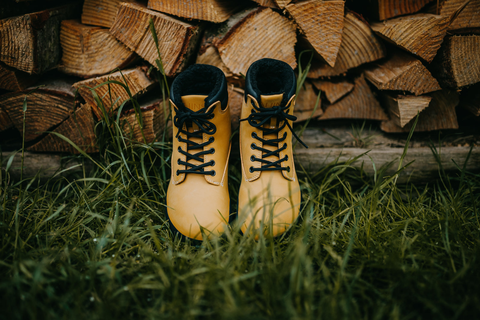 winter barefoot boots Shuma Winter mustard nubuck