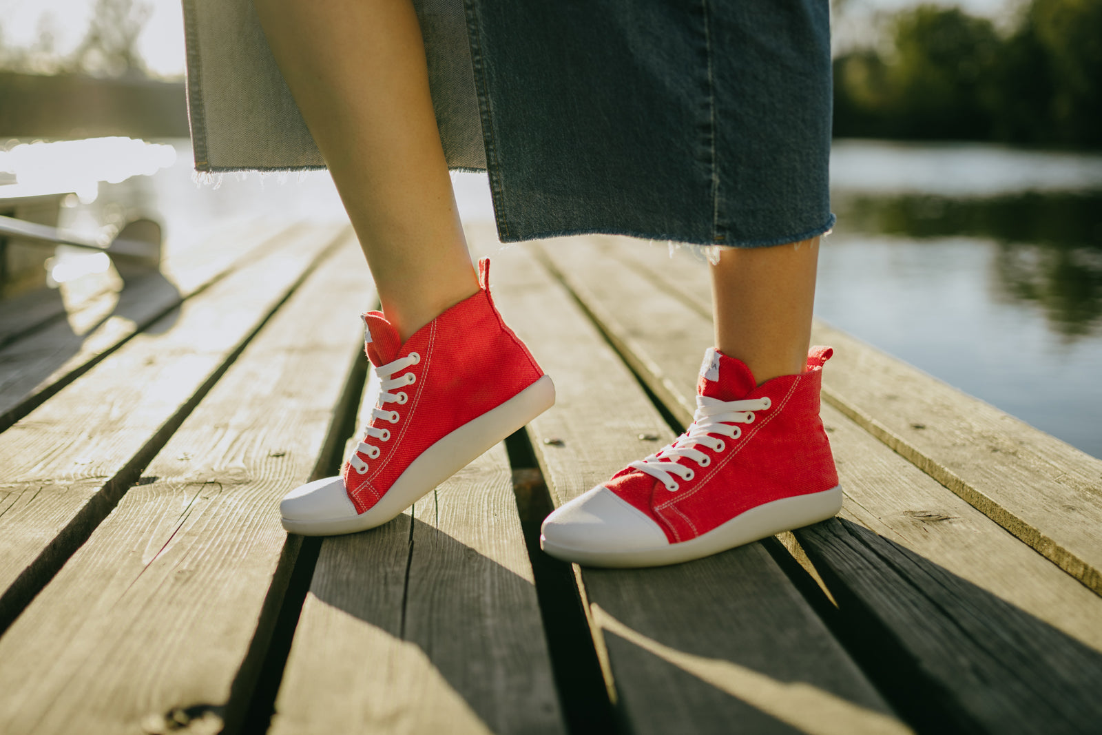 barefoot sneakers Street high-top – Red Hemp