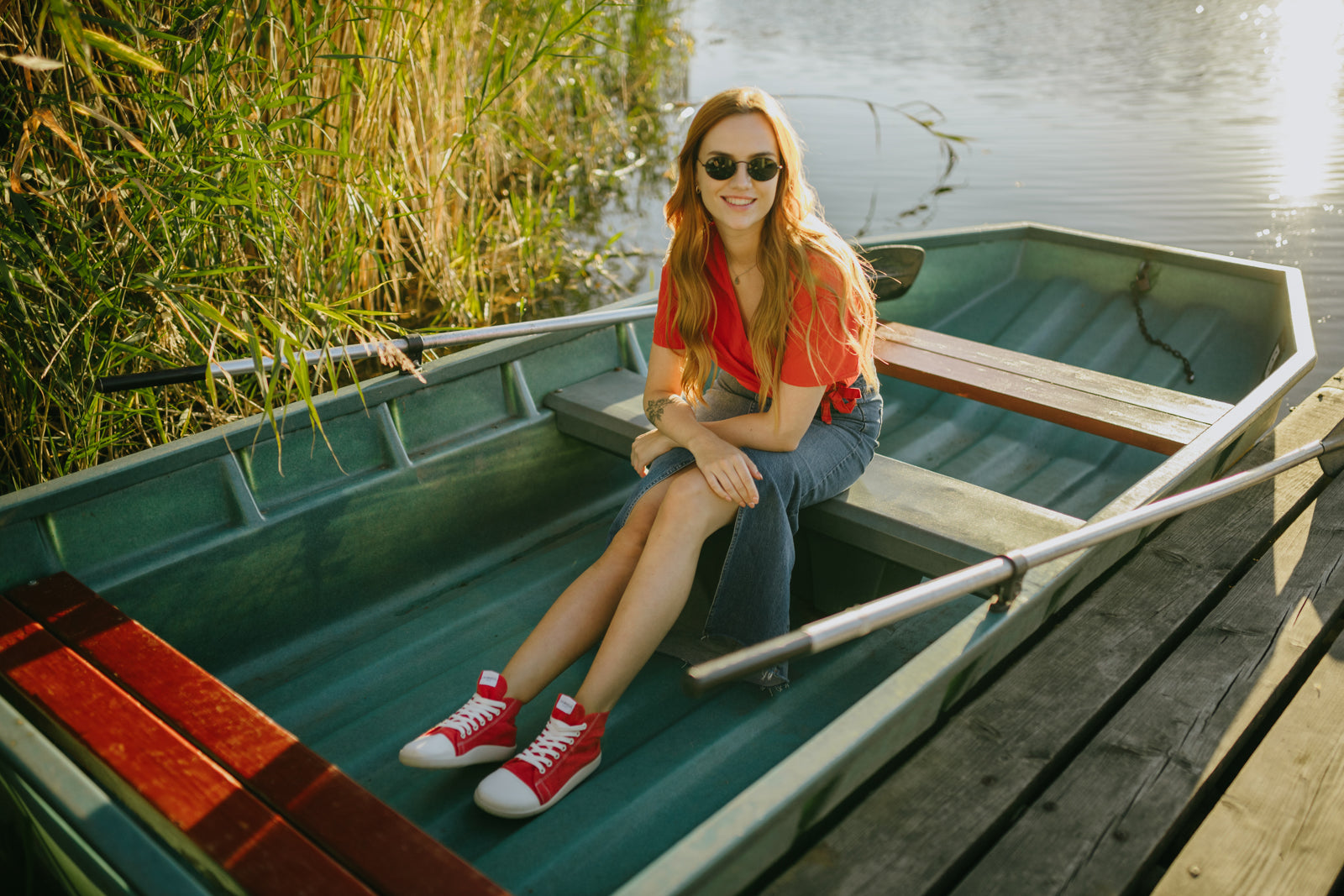 Comfort sneakers Street high-top – Red Hemp