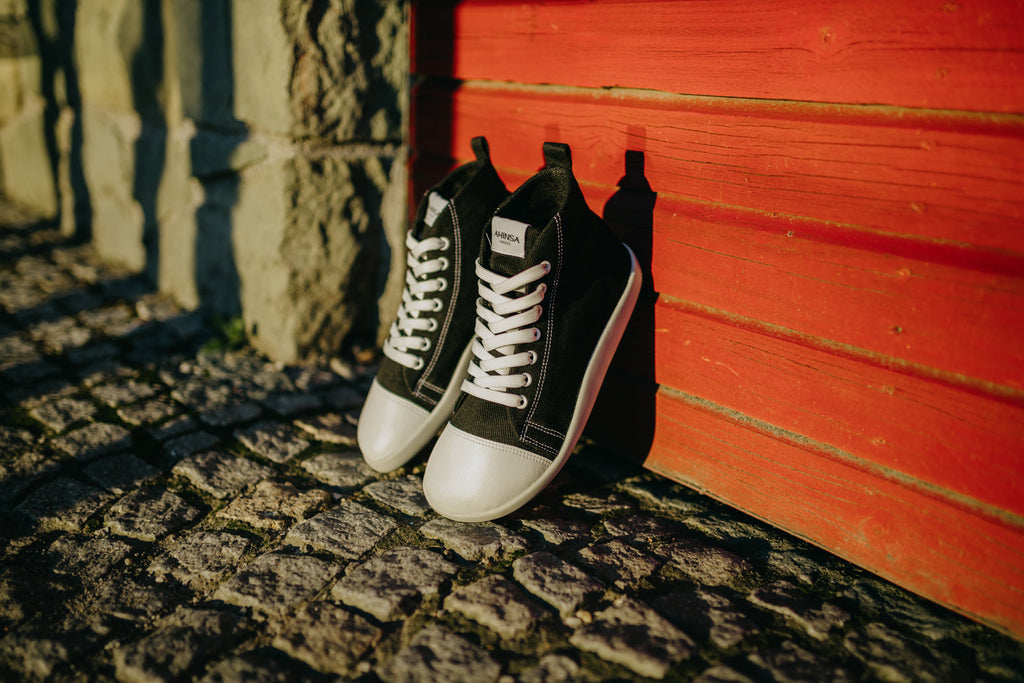 barefoot sneakers Street high-top – Black Hemp