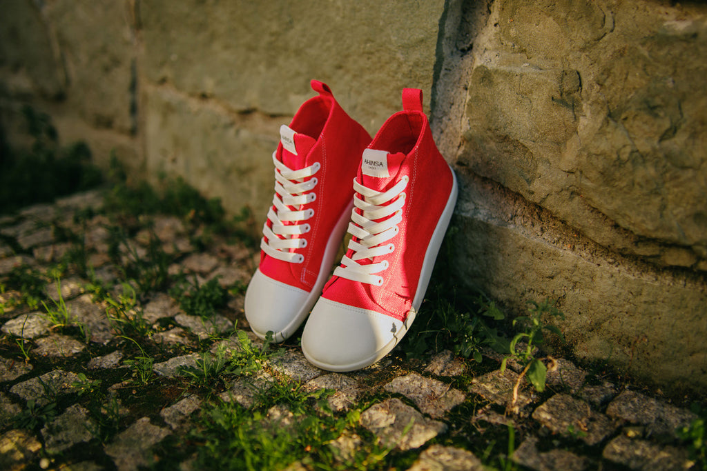 barefoot sneakers Street high-top – Red Hemp
