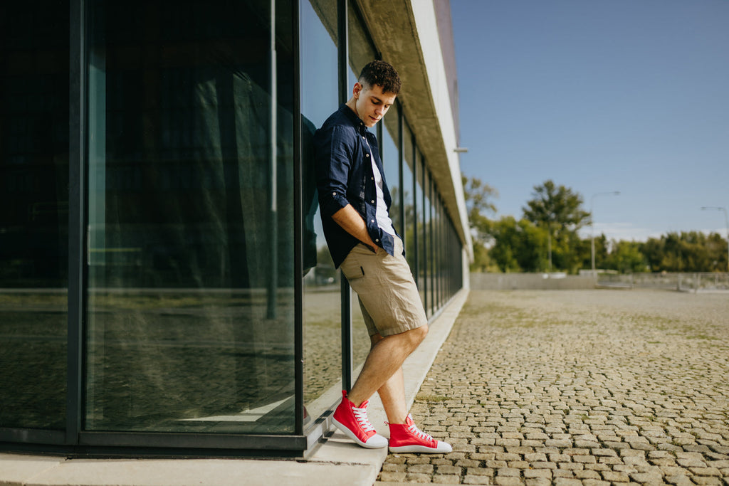 barefoot sneakers Street high-top – Red Hemp