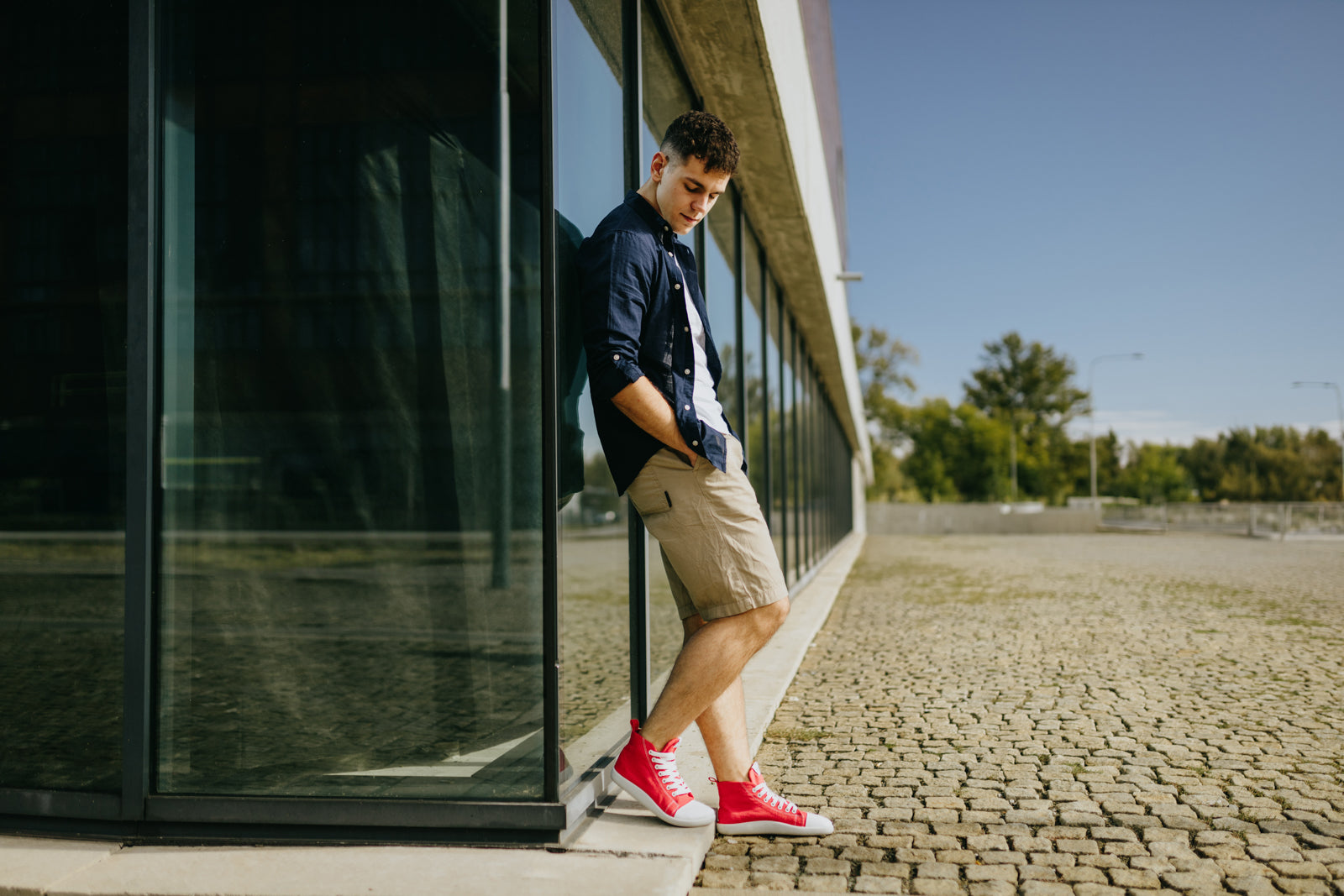 barefoot sneakers Street high-top – Red Hemp