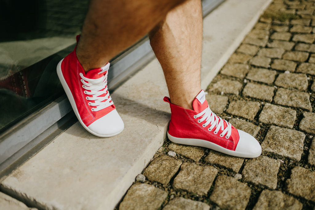 barefoot sneakers Street high-top – Red Hemp