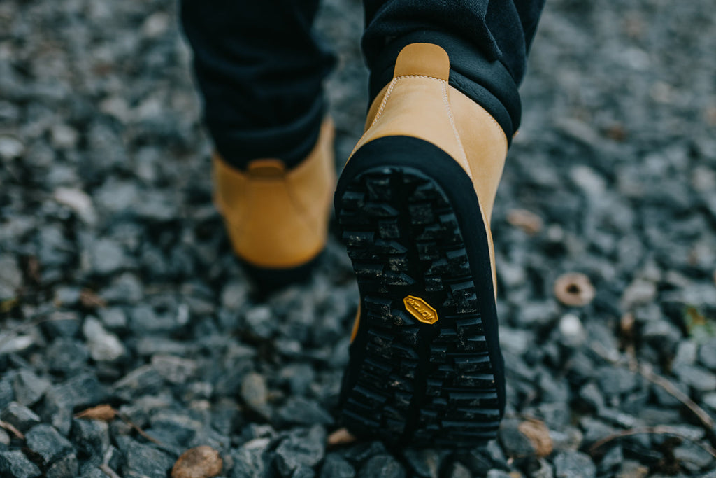 winter barefoot boots Shuma Winter mustard nubuck