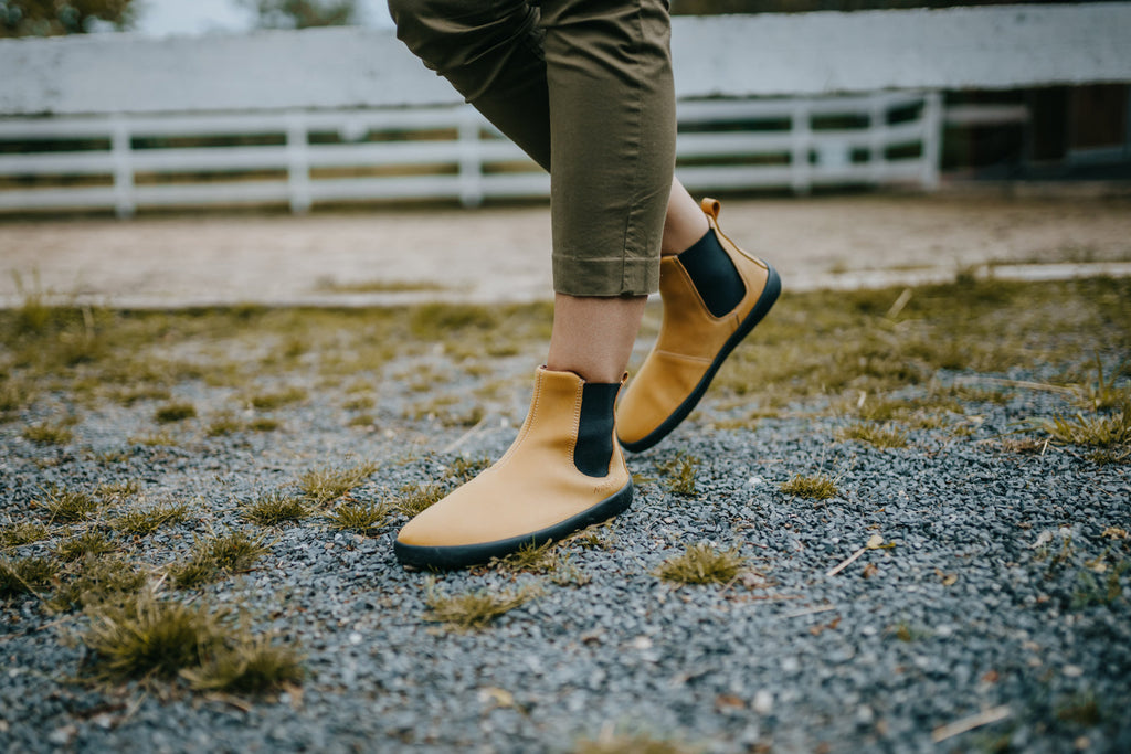 barefoot shoes Chelsea 2.0 mustard nubuck