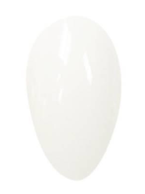 Sheer milky white enhanced antifungal nail polish swatch with glossy finish.