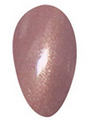 Shimmering dusty rose nail polish with subtle metallic sheen on almond-shaped nail.