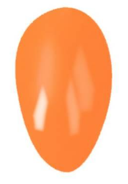 Burnt orange glossy nail polish swatch with smooth, shiny finish.