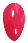 Glossy bright coral pink nail polish swatch with smooth shiny finish.