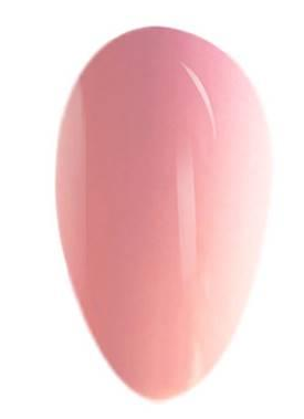 Glossy soft pink nail polish swatch with smooth, shiny finish.