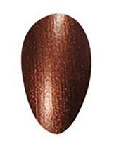 Metallic burnt orange nail polish swatch with a smooth, glossy finish and subtle shimmer.